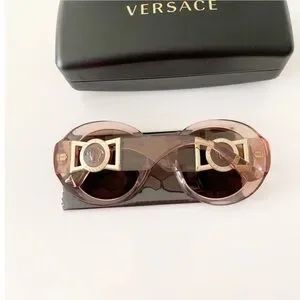 Versace Transparent Pink and Light Brown Sunglasses 55-22-145 Versace | Accessories | Versace Transparent Pink And Light  main image 2